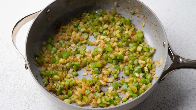 cooked vegetables in a pan