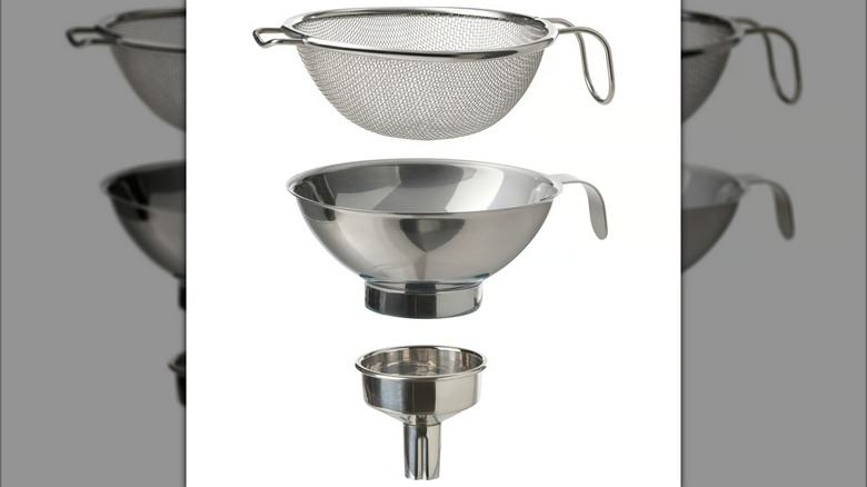 3-piece stainless steel sifter and funnel set