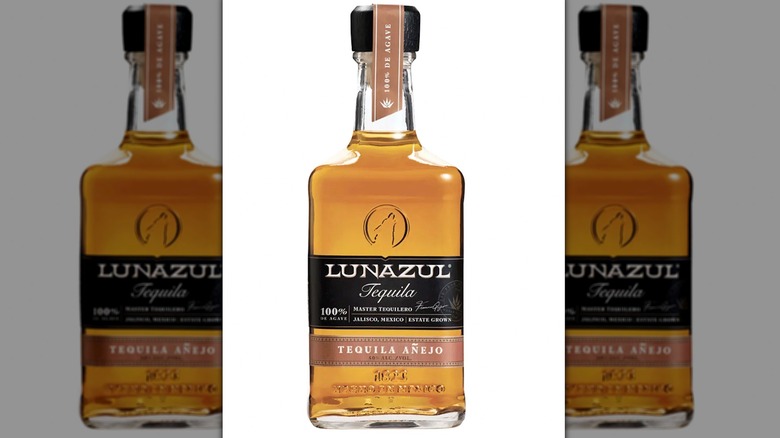 A bottle of Lunazul Añejo tequila
