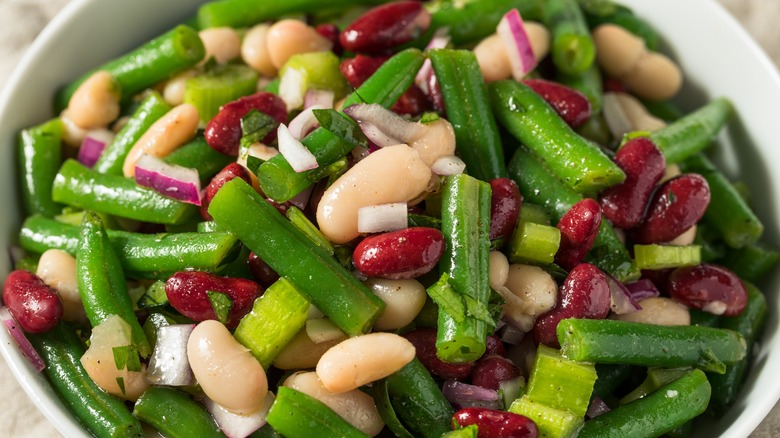 Three bean salad in bowl