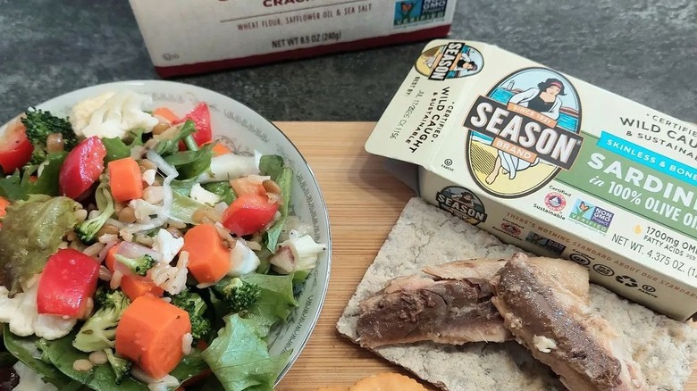Season Sardines box with salad