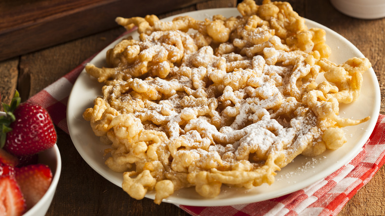 Funnel cake with powdered sugar