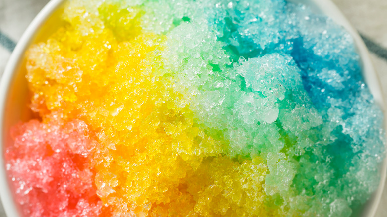 Rainbow flavored snow cone