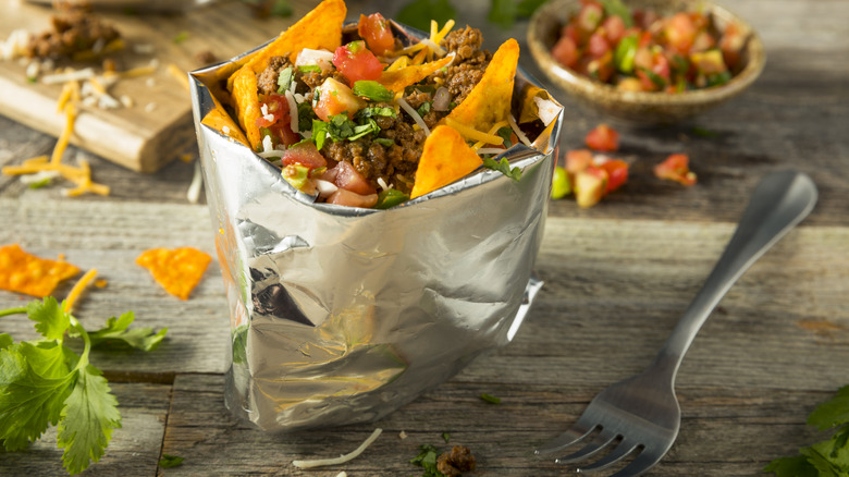 Beef walking tacos
