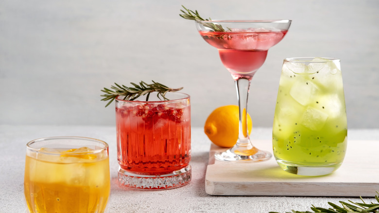 variety of cocktails