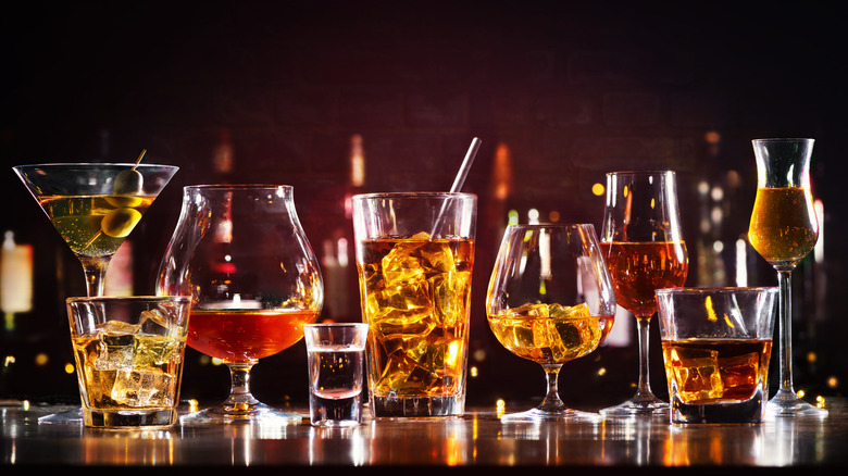 large variety of cocktails