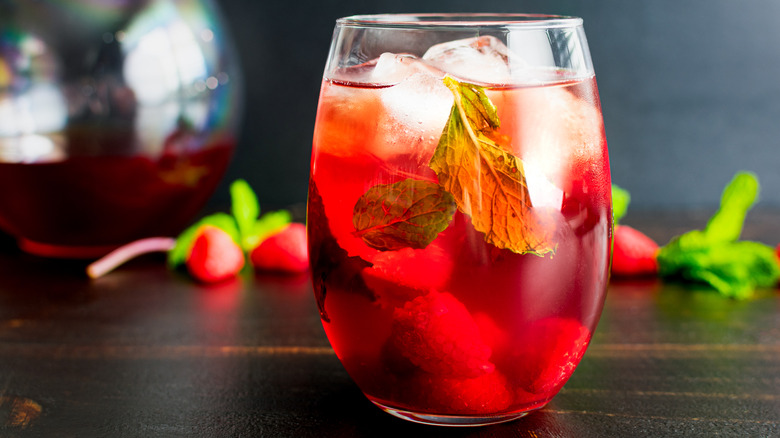 filled wine tumbler