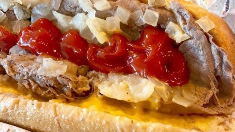 Cheesesteak with ketchup