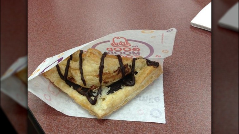 Arby's Chocolate Turnover on table