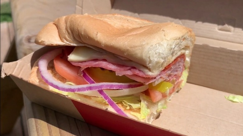 Half of Arby's Loaded Italian Sandwich