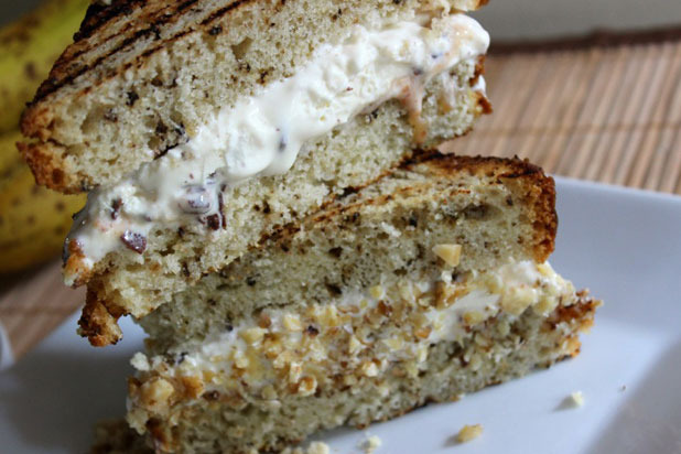 Grilled Banana Bread Ice Cream Sandwiches Recipe
