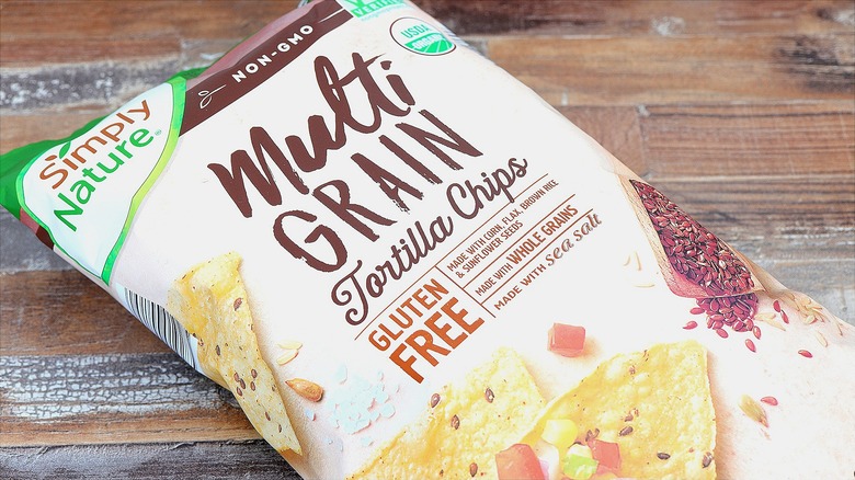 a bag of Aldi's Simply Nature Tortilla Chips