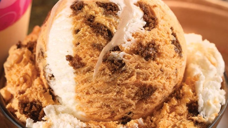 Scoop of Baskin-Robbins Pumpkin Cheesecake Ice Cream