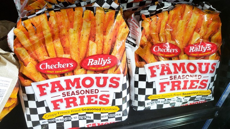 Two bags of Checkers fries