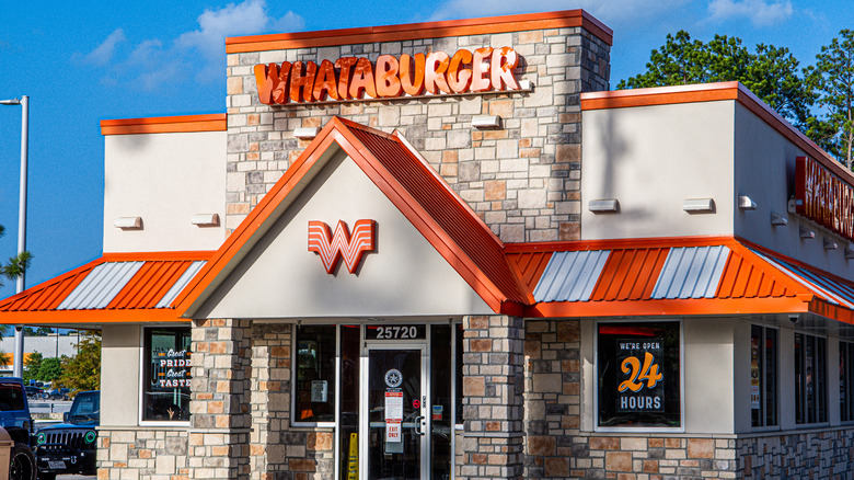 Orange Whataburger restaurant exterior