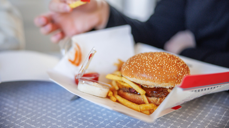 burger and fries