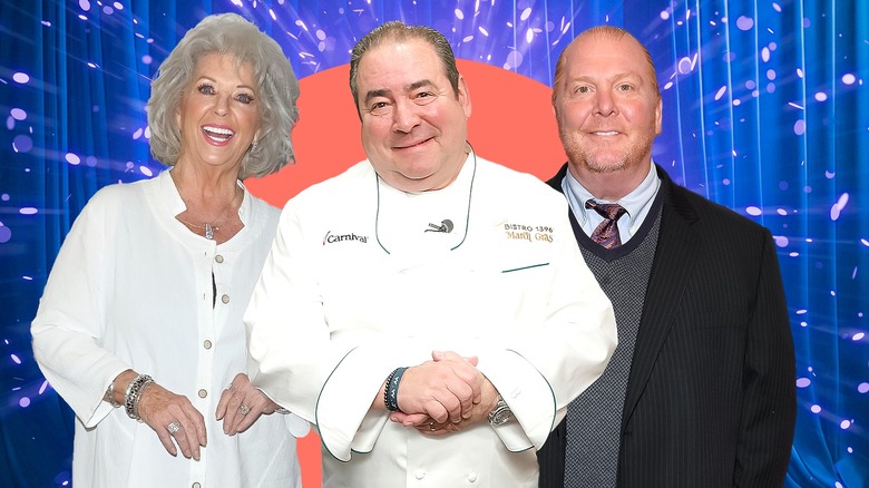 Composite image of Paula Deen, Emeril Lagasse, and Mario Batali
