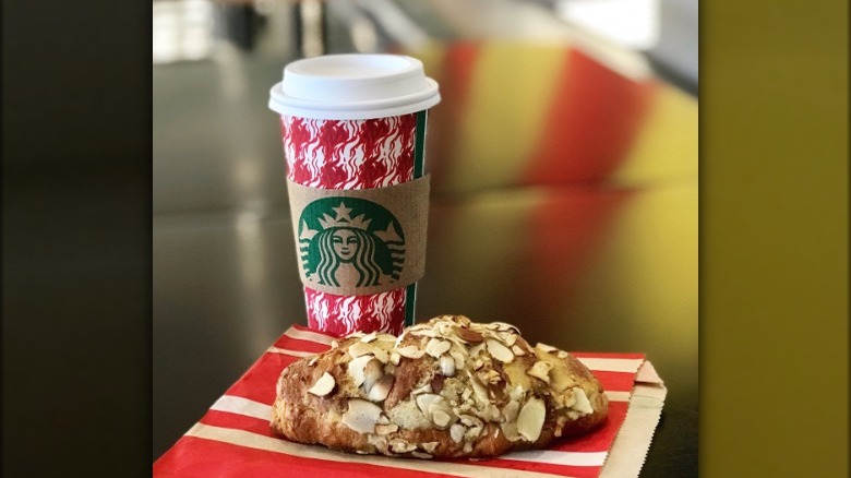 Almond Croissant with Coffee