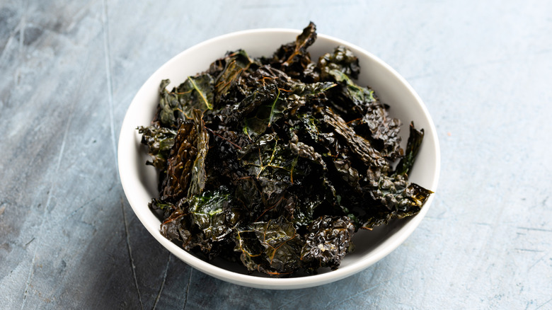 Bowl of kale chips