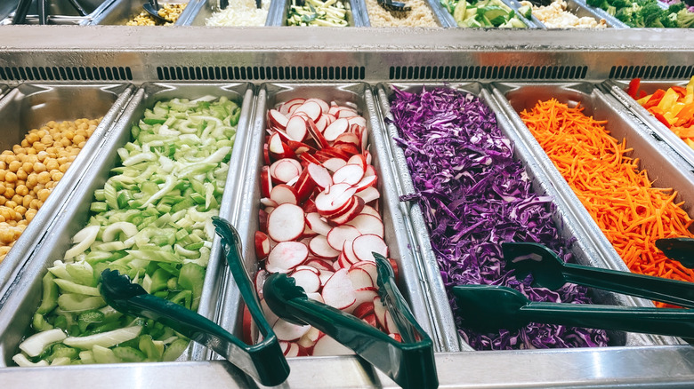 A selection of colorful vegetables at a buffet