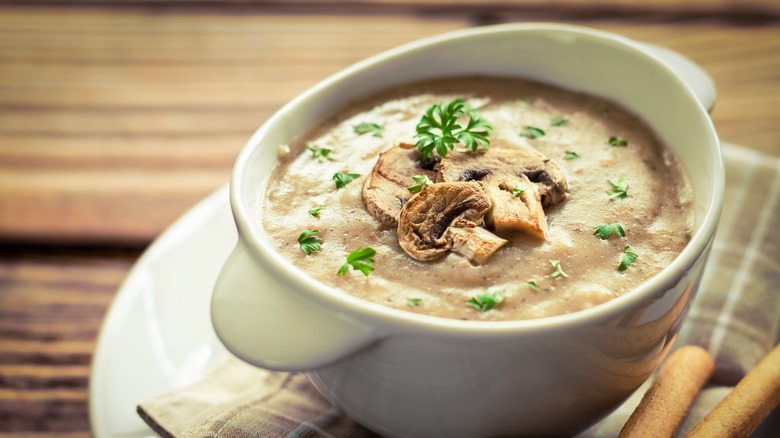cream of mushroom soup bowl