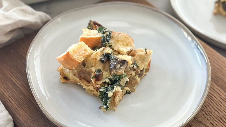 Plated Kale And Mushroom Strata