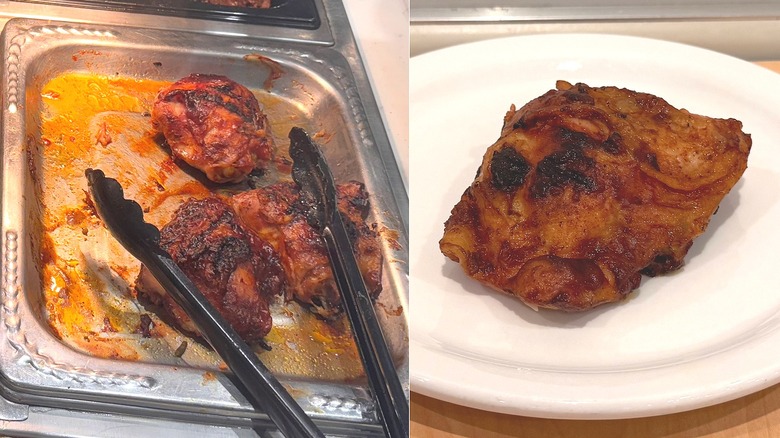 Buffet option of barbecue chicken