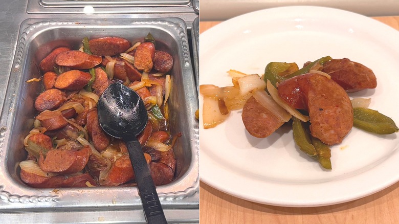 Kielbasa with peppers and onions