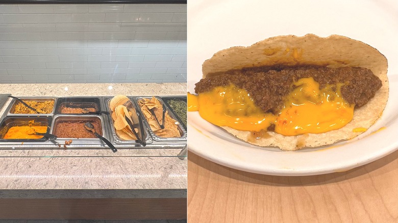 Items from the Golden Corral taco bar