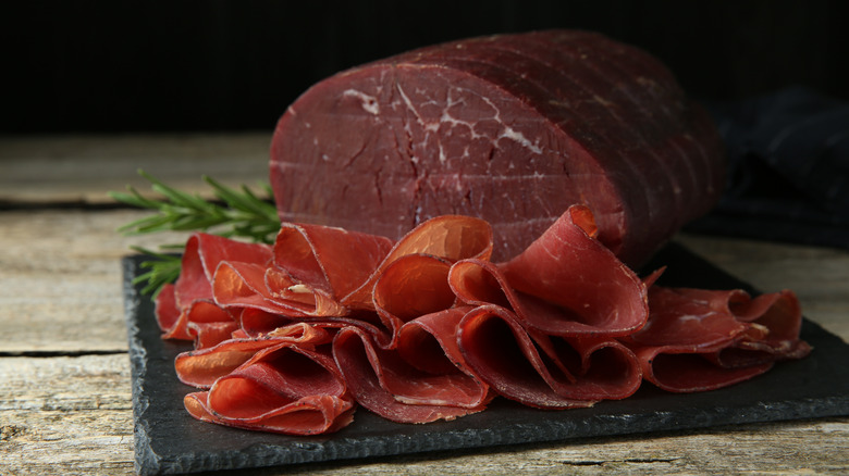 Sliced bresaola