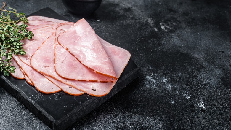Slices of lean pork ham