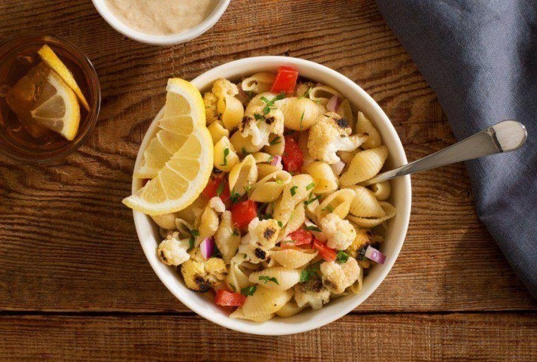 Grilled Cauliflower Pasta With Lemon-Tahini Dressing