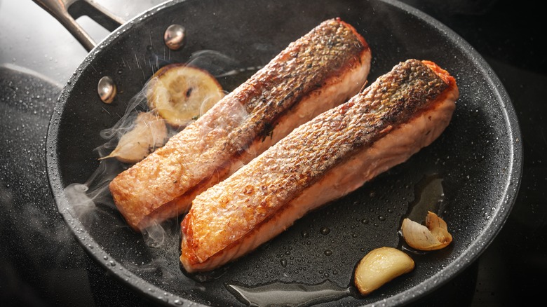 Salmon with crispy skin