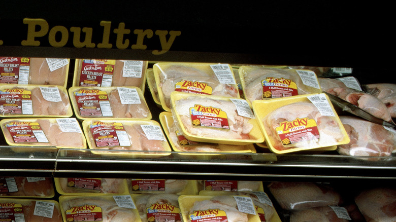 Chicken on store shelf