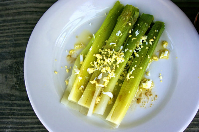 Leeks Vinaigrette with Mimosa