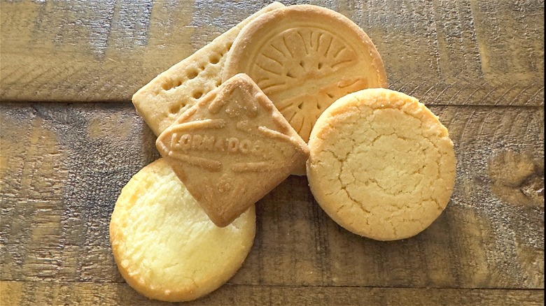 Pile of shortbread cookies