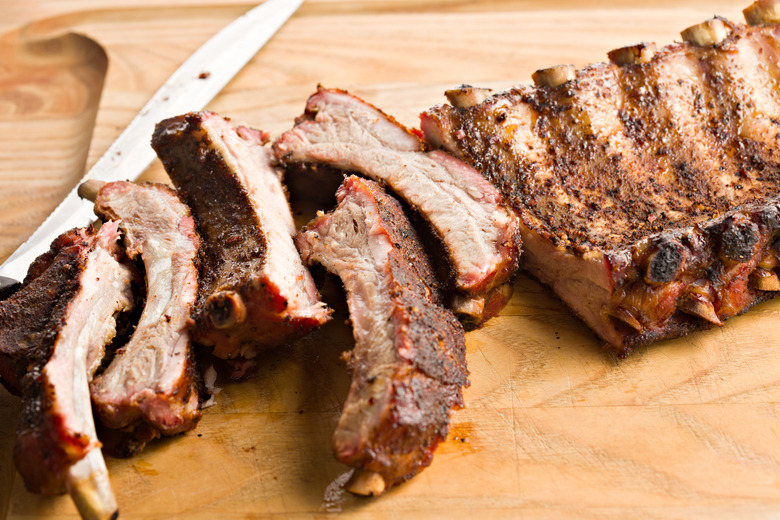 smoking ribs