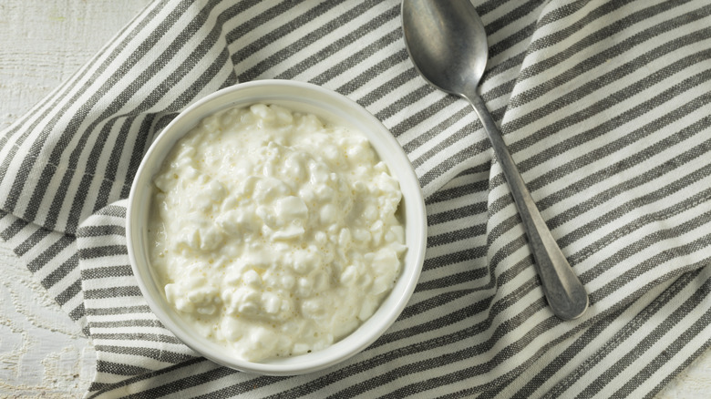 cottage cheese bowl and spoon