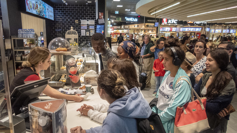 Crowded McDonald's restaurant