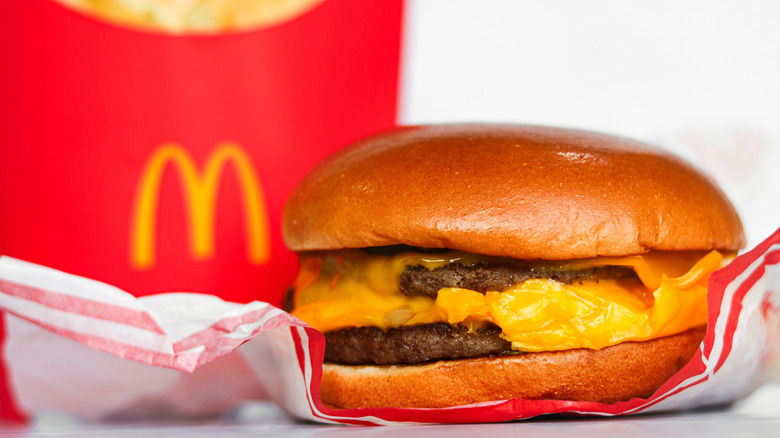 McDonald's cheeseburger and fries
