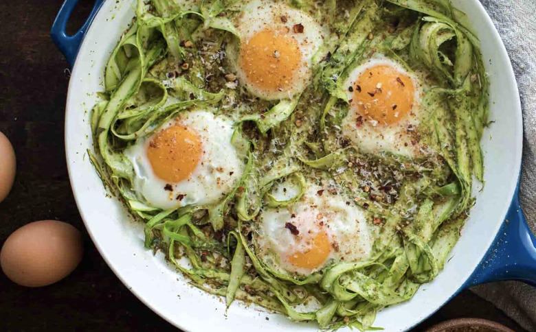Pesto Asparagus Egg Skillet