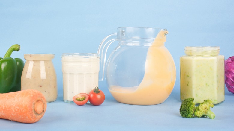 various containers of dressings