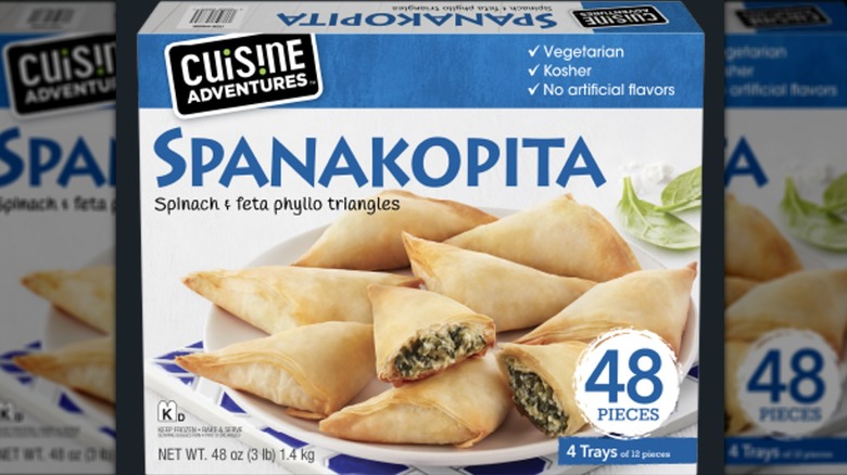 A box of Cuisine Adventures Spanakopita