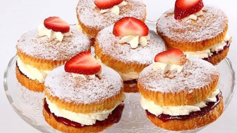 tray with victoria cakes