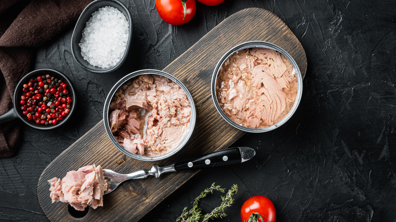two cans of tuna