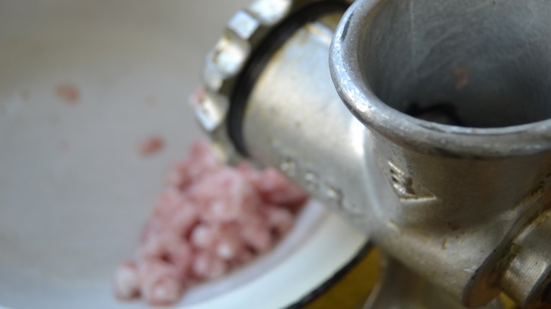 Dirty meat grinder