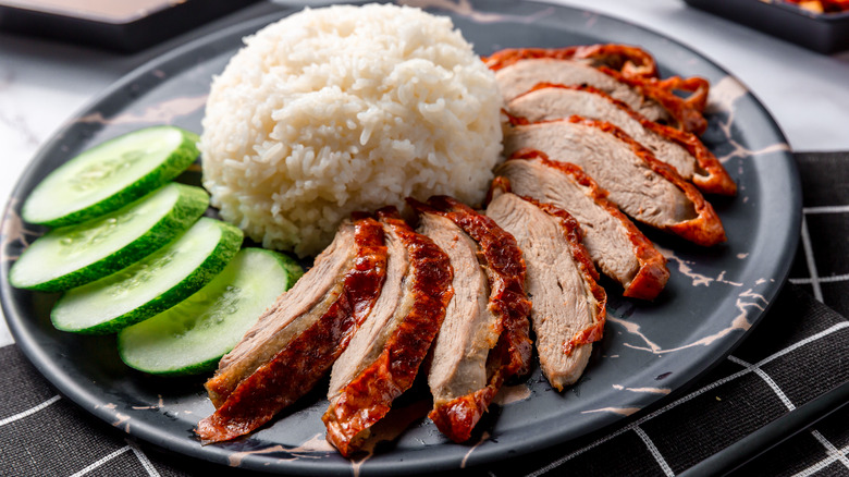 duck meat on a platter