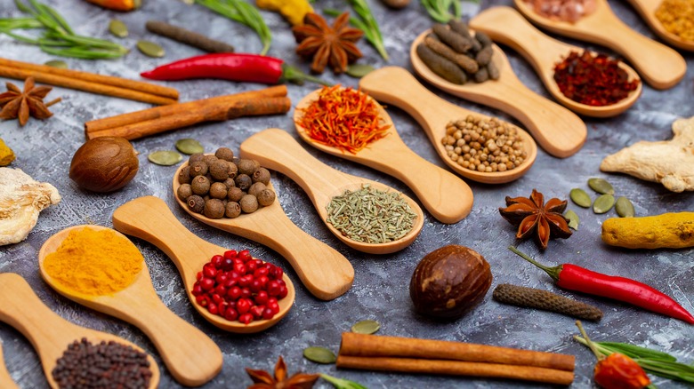 Assortment of colorful spices
