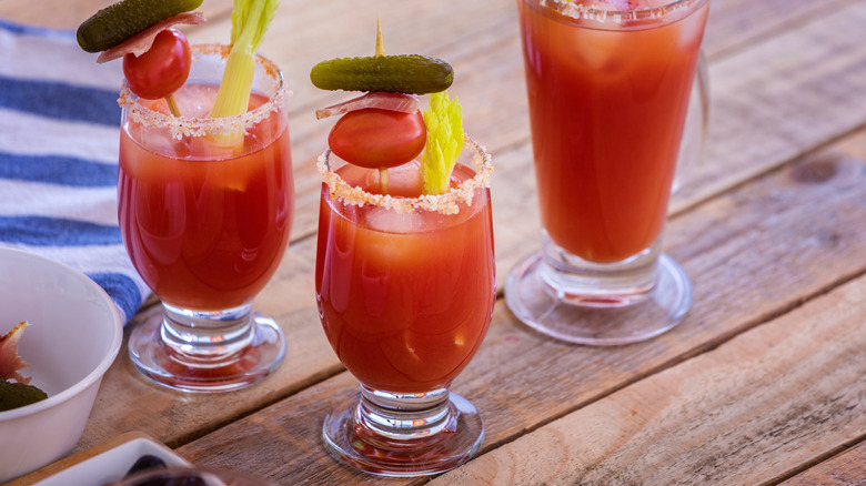 tomato cocktails with veggies