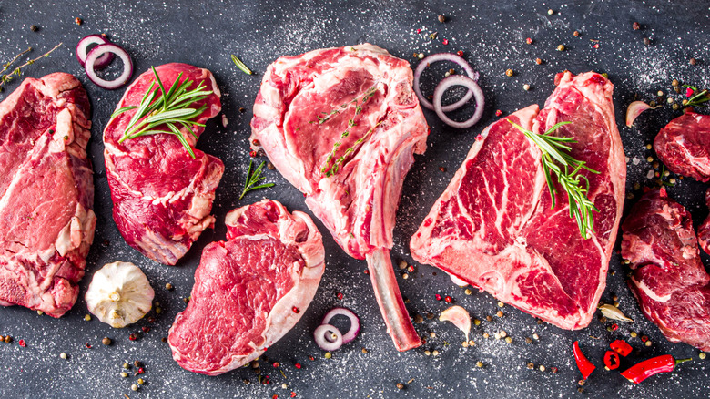 Variety of steaks